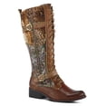 thumbnail image 1 of L'Artiste Vaneyck Knee High Boots for Women with Iridescent Metallic Upper | Ladies Tall Boots with Decorative Double Buckles and Lace Up Zipper Closure, 1 of 9