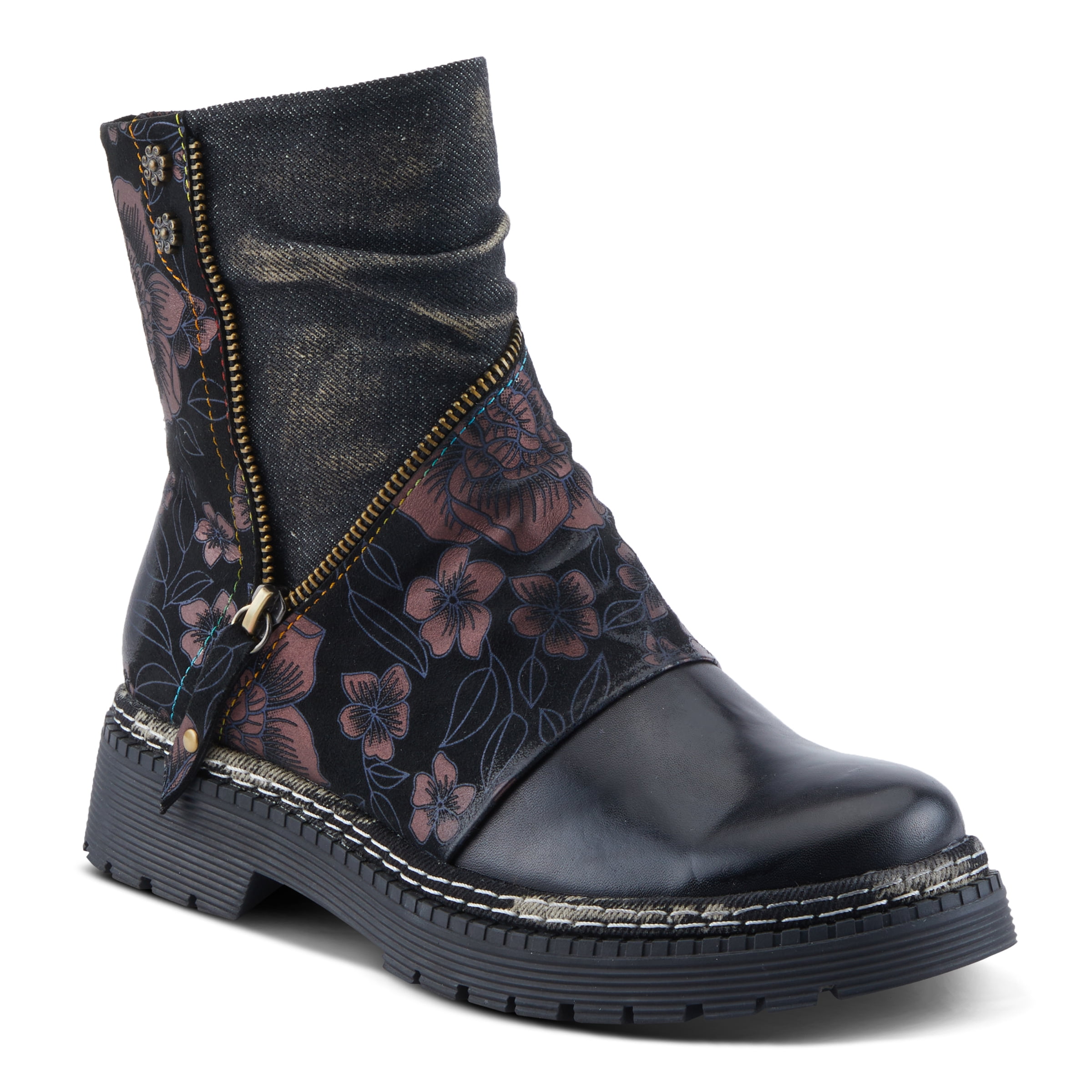 L'Artiste Georgiana Black Floral Booties main image 1