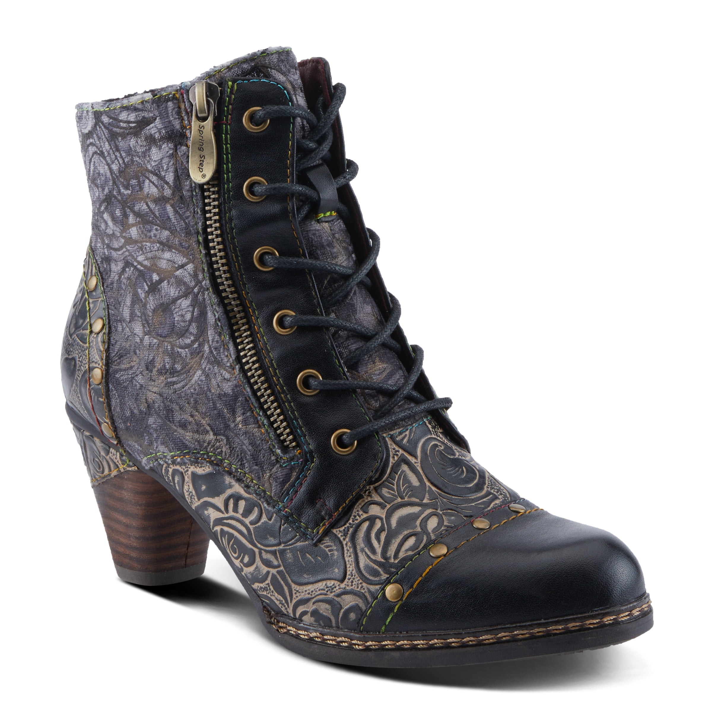 L'Artiste Georgiana Black Floral Booties