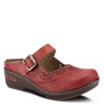 thumbnail image 1 of Spring Step L'Artiste Aneria Women's Mule Round Toe Clog - Hand-Painted Floral Laser Cut Leather - Adjustable Hook-and-Loop Strap Brushed with Gold Buckle, 1 of 7