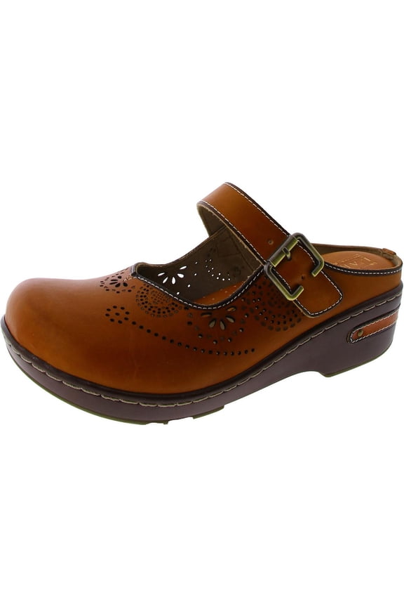 L'Artiste by Spring Step Womens Aneria-CA Buckle Leather Clogs