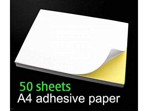 L B 50 Sheets A4 Adhesive Sticker Paper Glossy Surface Blank Label 210