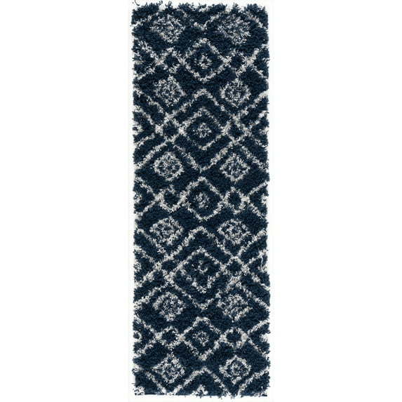 L'BAIET Alexia Navy Shag 2' x 6' Rug