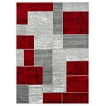 thumbnail image 1 of L'Baiet Verena Geometric Area Rug Red Grey 5' x 7' Medium Area Rugs Carpet for Living Room, Bedroom, Dining Table, Office, Hallway, Foyer | Neutral Colorful Modern Abstract Home Decor, 1 of 8