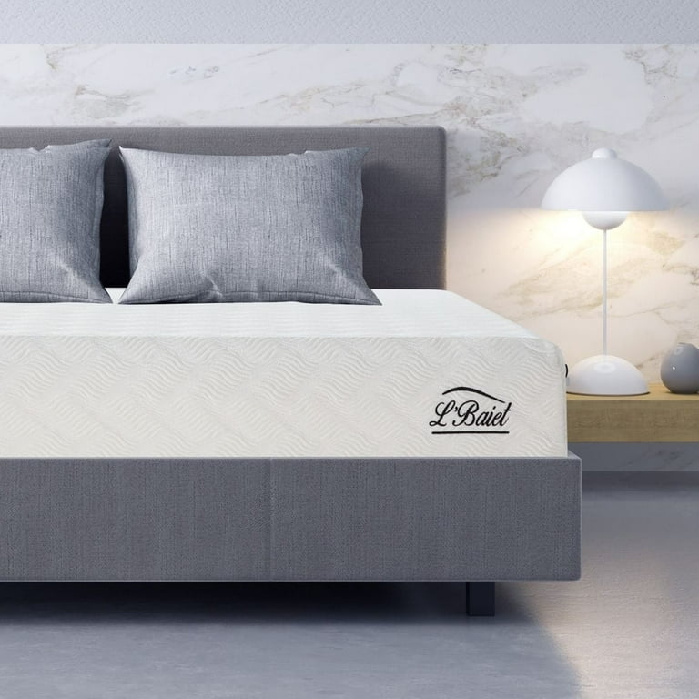 L Baiet 12 Gel Memory Foam Mattress Twin Size Bed in a Box Medium Firm Breathable Cooling Gel Comfort Technology Pressure Relief Comfy