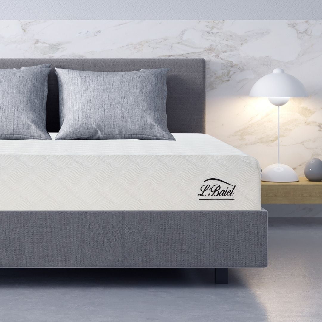 L’Baiet Twin size 8-inch Memory Foam Mattress, Medium Firm, Gel Infused Top Layer, CertiPUR-US Certified Foam, OEKO-Tex Cover, Bed-in-a-Box