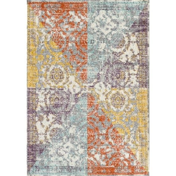 L'Baiet Ashley Multi-Color Distressed 2' x 6' Fabric Area Rug