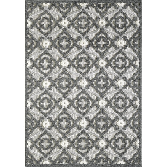 L'Baiet Carrie Grey Trellis 4' x 6' Rug