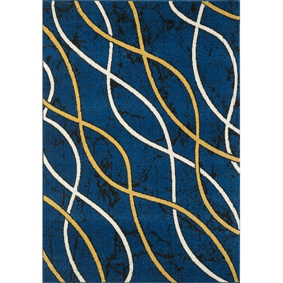 L'Baiet Coco Blue Graphic 4' x 6' Rug