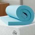 thumbnail image 1 of L'Baiet 2" Medium Firm Cooling Gel Memory Foam Queen Size Topper in Blue, 1 of 7
