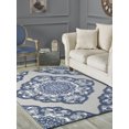 thumbnail image 1 of L'Baiet Gabriella 3D Blue Oriental Hi-Low Transitional 4' x 6' Fabric Area Rug, 1 of 4