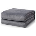thumbnail image 1 of Grey Fleece Queen Blanket 90X90 100% Polyester, 1 of 5