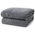thumbnail image 1 of Grey Ribbed Throw Blanket 50X60 100% Polyester, 1 of 5