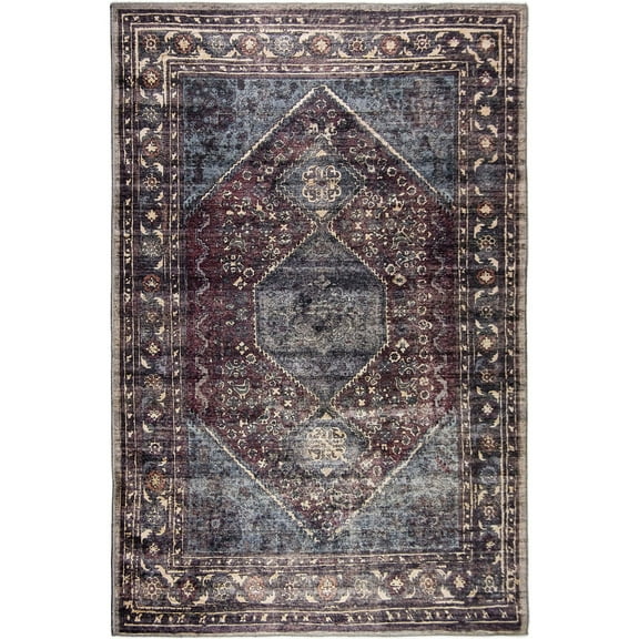 L'Baiet Irene Multi-Color Distressed Washable 2 ft. x 3 ft. Fabric Scatter Rug