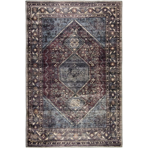 L'Baiet Irene Multi-Color Distressed Washable 2 ft. x 6 ft. Fabric Runner Rug