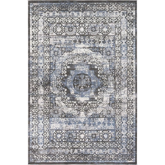 L'Baiet Lina Neutral Area Rug | Blue | 5' x 7' | Aesthetic Rugs Carpet for Living Room, Bedroom, Office, Dining Table, Hallway, Farmhouse | Abstract Bohemian Boho Accent Soft Floor Home Decor