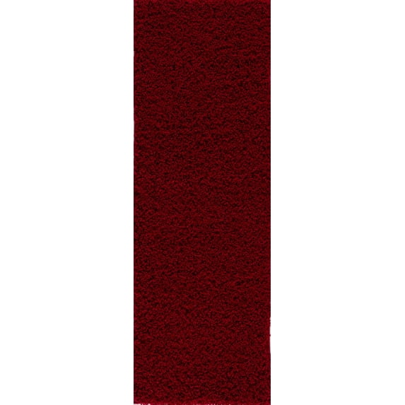 L'Baiet Livia Red Soft Cozy Plush Shag Indoor 2' x 6' Area Rug