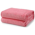 thumbnail image 1 of Pink Ribbed Throw Blanket 50X60 100% Polyester, 1 of 5
