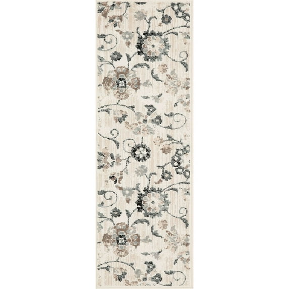 L'Baiet Quinn Grey Floral 2' x 6' Rug