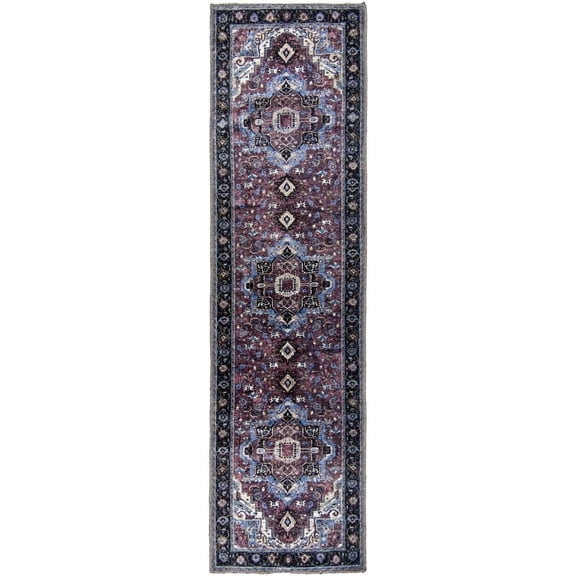 L'Baiet Tess Abstract Washable Area Rug Multicolor 2' x 6' Runner Rugs Carpet for Living Room, Bedroom, Kitchen, Entryway, Nursery, Playroom, Office | Boho Aesthetic Modern Colorful Home Decor