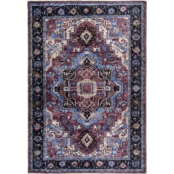 L'Baiet Tess Abstract Washable Area Rug Multicolor 4' x 6' Medium Rugs Carpet for Living Room, Bedroom, Kitchen, Entryway, Nursery, Playroom, Office | Boho Aesthetic Modern Colorful Home Decor