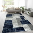 thumbnail image 1 of L'Baiet Verena Geometric Area Rug Blue Grey 4' x 6' Medium Area Rugs Carpet for Living Room, Bedroom, Dining Table, Office, Hallway, Foyer | Neutral Colorful Modern Abstract Home Decor, 1 of 7