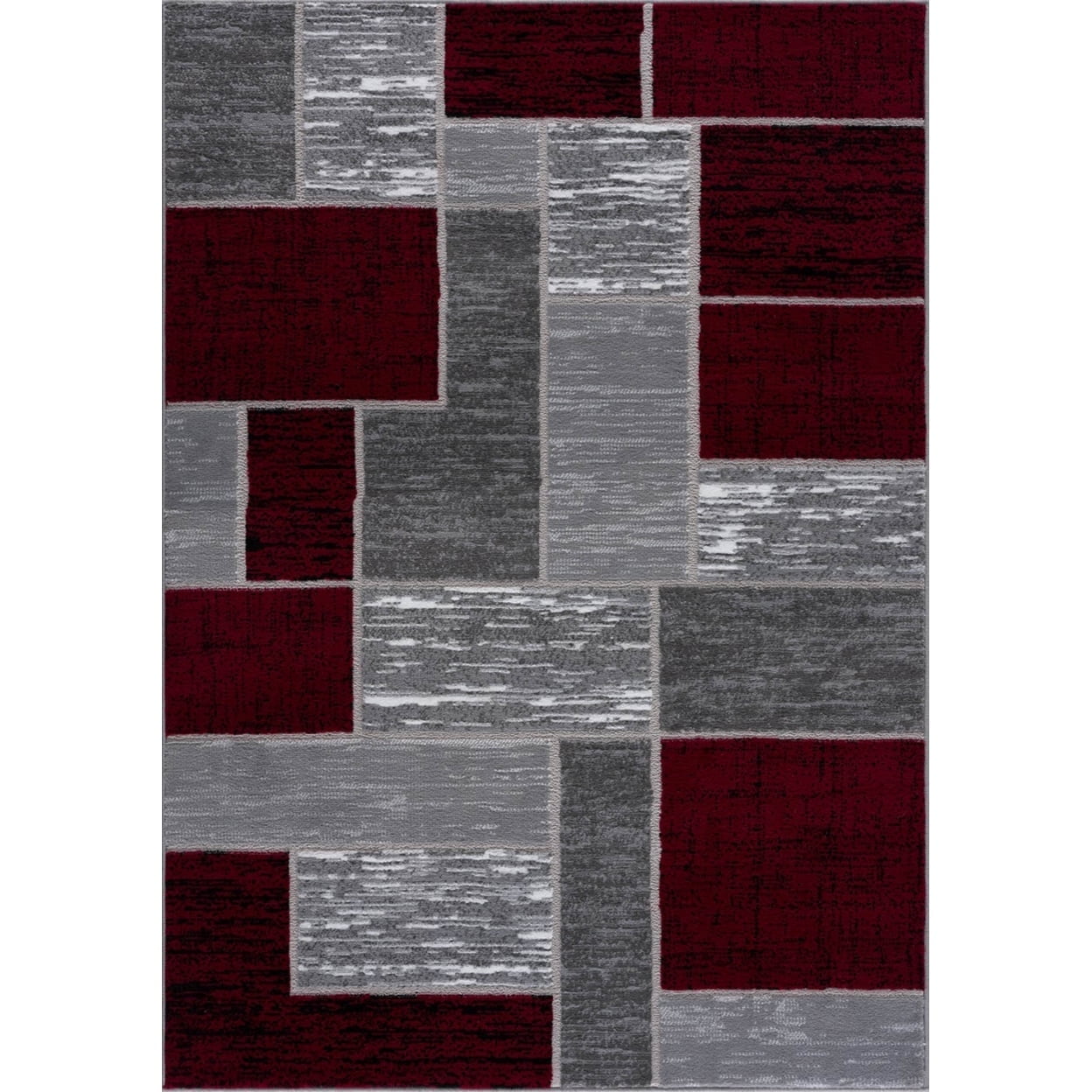 Solana Red Geometric Synthetic 2 ft. x 3 ft. Area Rug
