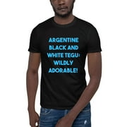 L Blue Argentine Black And White Tegu: Wildly Adorable! Short Sleeve Cotton T-Shirt By Undefined Gifts