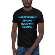L Blue Harpsichordist: Making Music With Passion Short Sleeve Cotton T-Shirt By Undefined Gifts