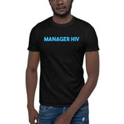 L Blue Manager Hiv Short Sleeve Cotton T-Shirt By Undefined Gifts