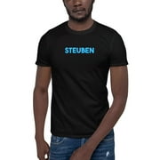 L Blue Steuben Short Sleeve Cotton T-Shirt By Undefined Gifts
