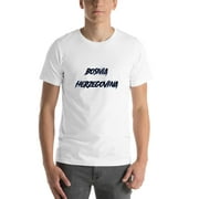 L Bosnia Herzegovina Slasher Style Short Sleeve Cotton T-Shirt By Undefined Gifts