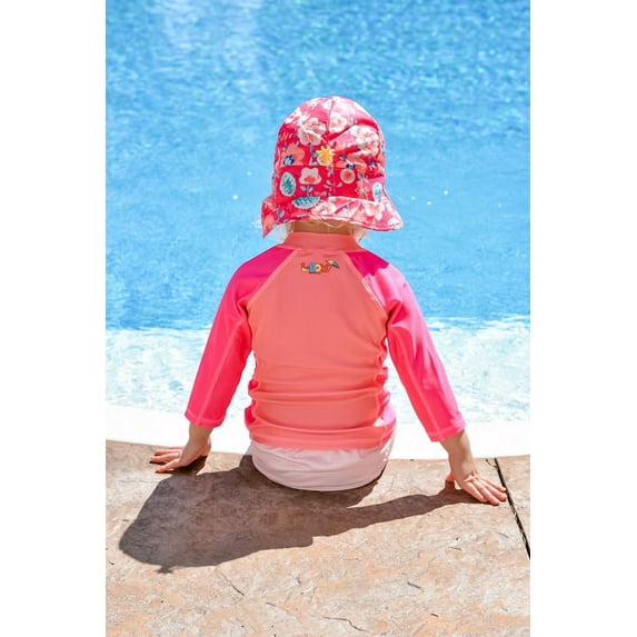 L-Bow Baby and Toddler Girls and Boys Unisex Long Sleeve Rashguard Swim Shirt UPF 50+