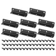 thumbnail image 1 of L Bracket Corner Braces, 8 Set 20x20x80 mm - Stainless Steel 90 Degree Right Angle Bracket with Screws (Black), 1 of 6