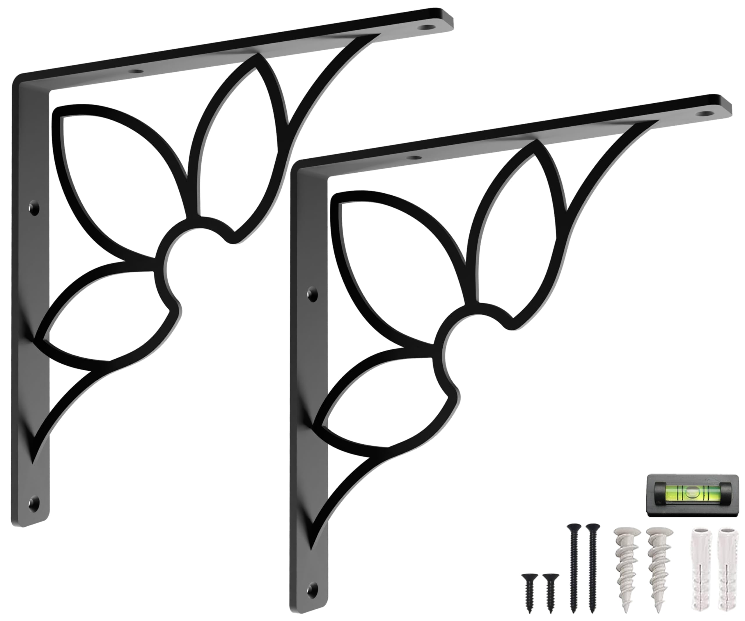 L Brackets by Balin Designs (Black) for 12"-14” Flower Style Shelves