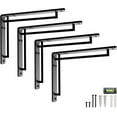 thumbnail image 1 of L Brackets by Balin Designs (Black) for 8"-10” Cross Style Shelves – Heavy Duty Decorative Metal Supports - Mantel Shelf - Easy Installation with Included Hardware - Set of 4, 1 of 7