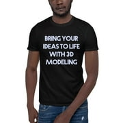 L Bring Your Ideas To Life With 3D Modeling Retro Style Short Sleeve Cotton T-Shirt By Undefined Gifts