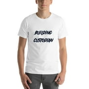 L Building Custodian Slasher Style Short Sleeve Cotton T-Shirt By Undefined Gifts
