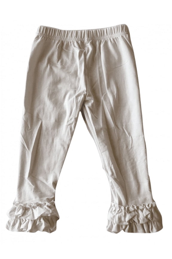 Girls Double Ruffle Pull On Jersey Ankle Pants Sizes 2 to 12