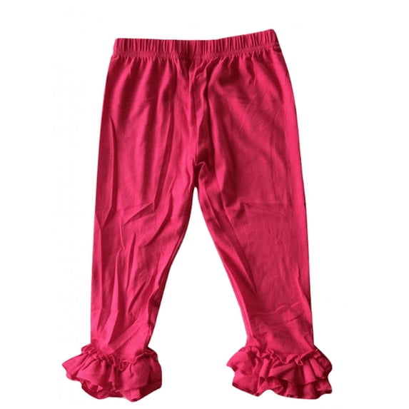 L C Boutique Girls Double Ruffle Pull On Jersey Ankle Pants Sizes 2 to 12