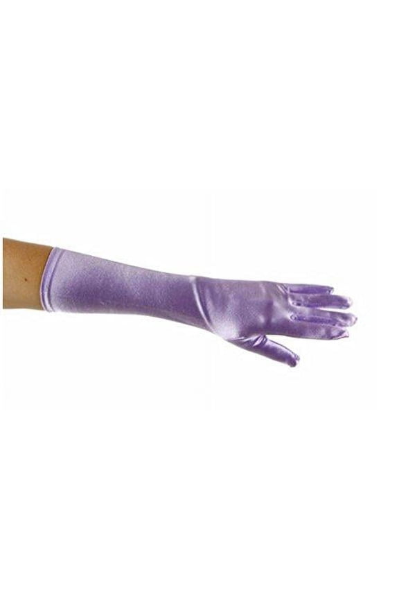 Girls Elbow Length Satin Gloves