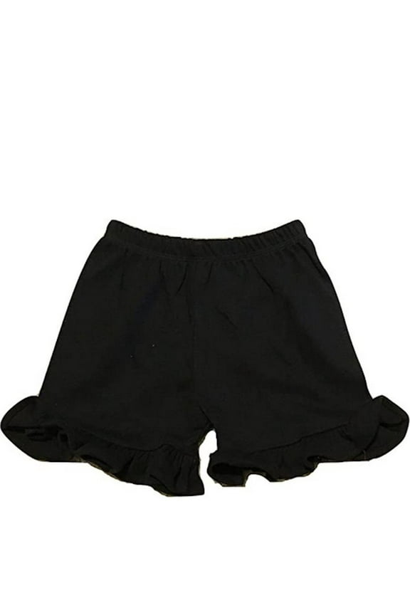 Little Girls Relaxed Fit 100% Cotton Ruffle Shorts