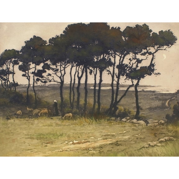 L Callot Shepherdess In Landscape 1850s Extra Large XL Wall Art Poster Print