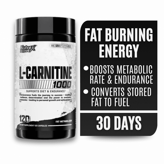 Nutrex Research L-Carnitine 1000 Fat Metabolism Energy Support 120 Capsules