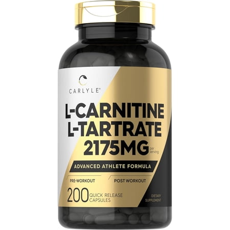 L Carnitine 2175mg | 200 Capsules | Advanced Athlete Formula | Workout Supplement | As L-Carnitine L-Tartrate | By Carlyle