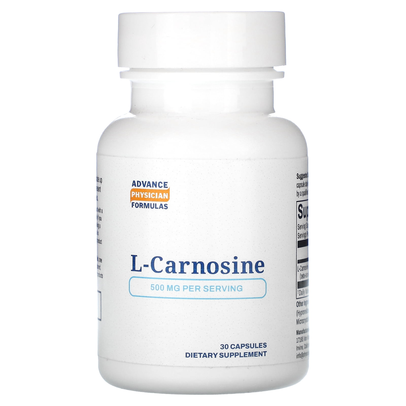 LCarnosine, 500 mg, 30 Capsules, Advance Physician Formulas