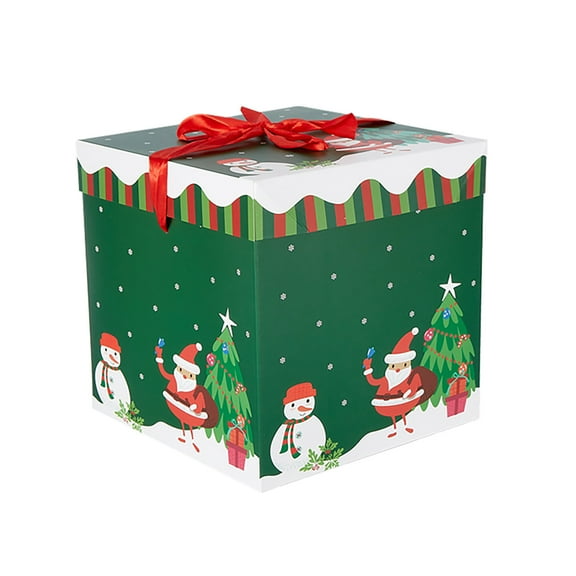 L Christmas Gift Box Decorative Packaging For Holiday Party Tree Decor Window Display Large 8X8X8Inch Paper