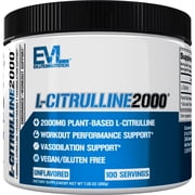 L Citrulline Powder 2000mg - EVLution Nutrition Plant Based Muscle Recovery Supplement Mix for Drink - Enhance Muscle Strength and Vascularity Powder for Men and Women