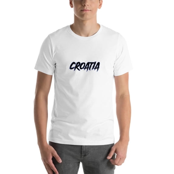 L Croatia Slasher Style Short Sleeve Cotton T-Shirt By Undefined Gifts