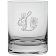 thumbnail image 1 of L Daishy Daisy Monogram Etched 11oz Crystal Rocks Whisky Glass, 1 of 1